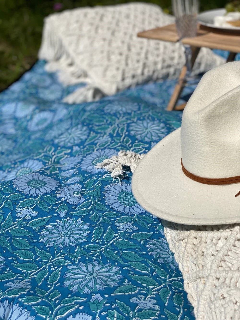 Wildflower Picnic Blanket – Blue Iris Homewares House Of Skye