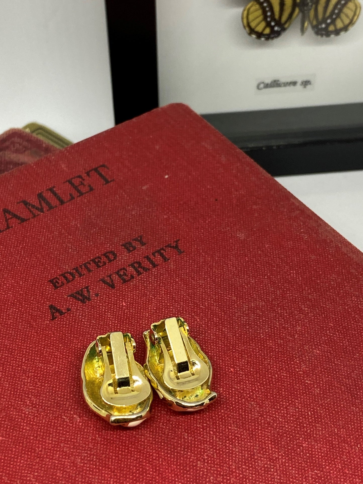 Enamel swirl earrings 2.5 cm Vintage Vintage