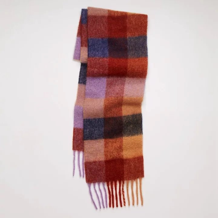 Nina Chunky Plaid Knit Scarf Scarf HAEL XIII