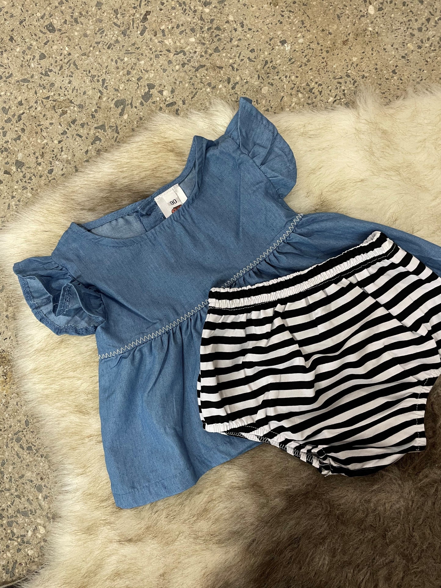 Denim Look Flutter Set Kids Little Love Bug