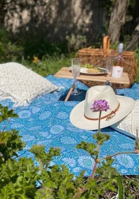 Wildflower Picnic Blanket – Blue Iris Homewares House Of Skye