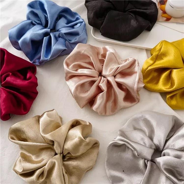Oversized Raw Silk Scrunchie Hair Accessories HAEL XIII
