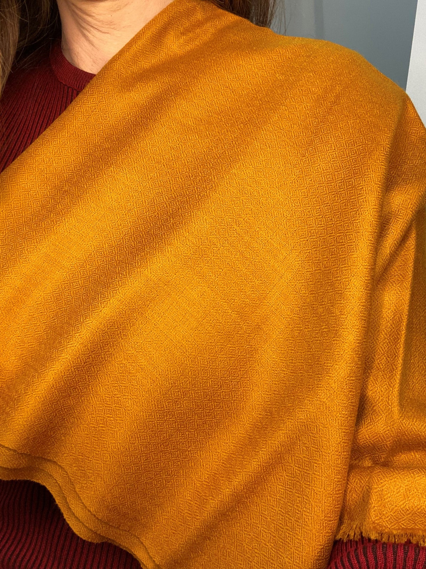Pure Indian Pashmina Scarf Not specified Mustard 100% Indian Pashmina
