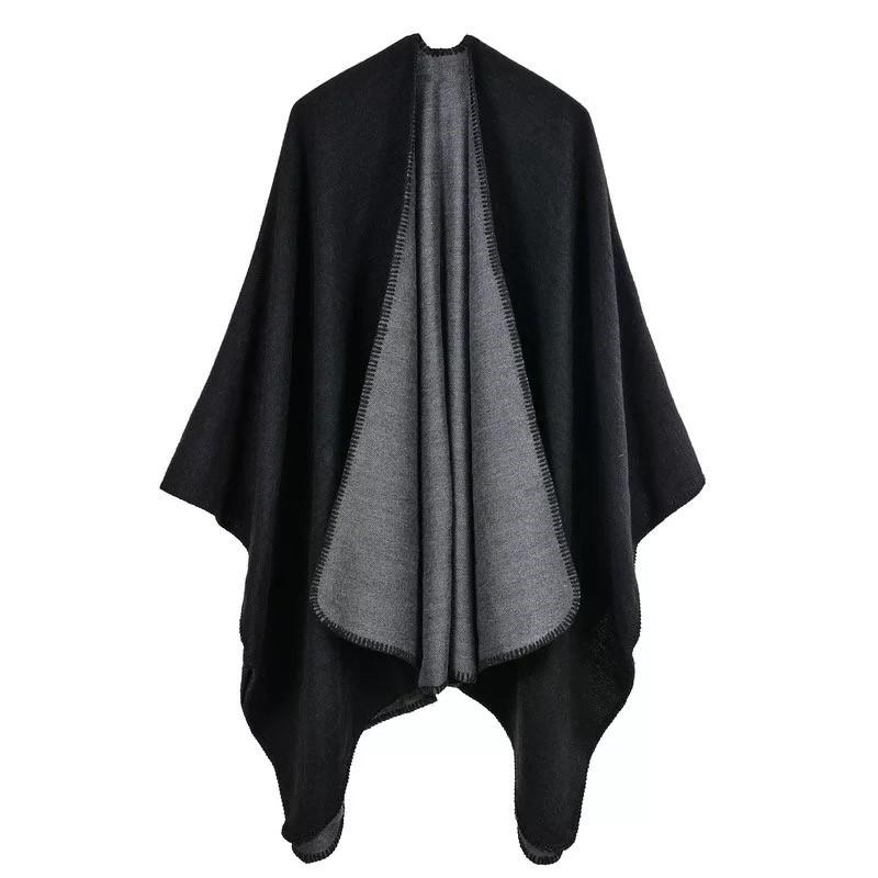 Winter Poncho Knitwear Hael XIII Black Womens
