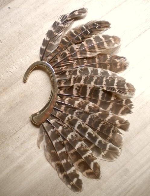 Ingrid Feather Ear Cuff Earring HAEL XIII