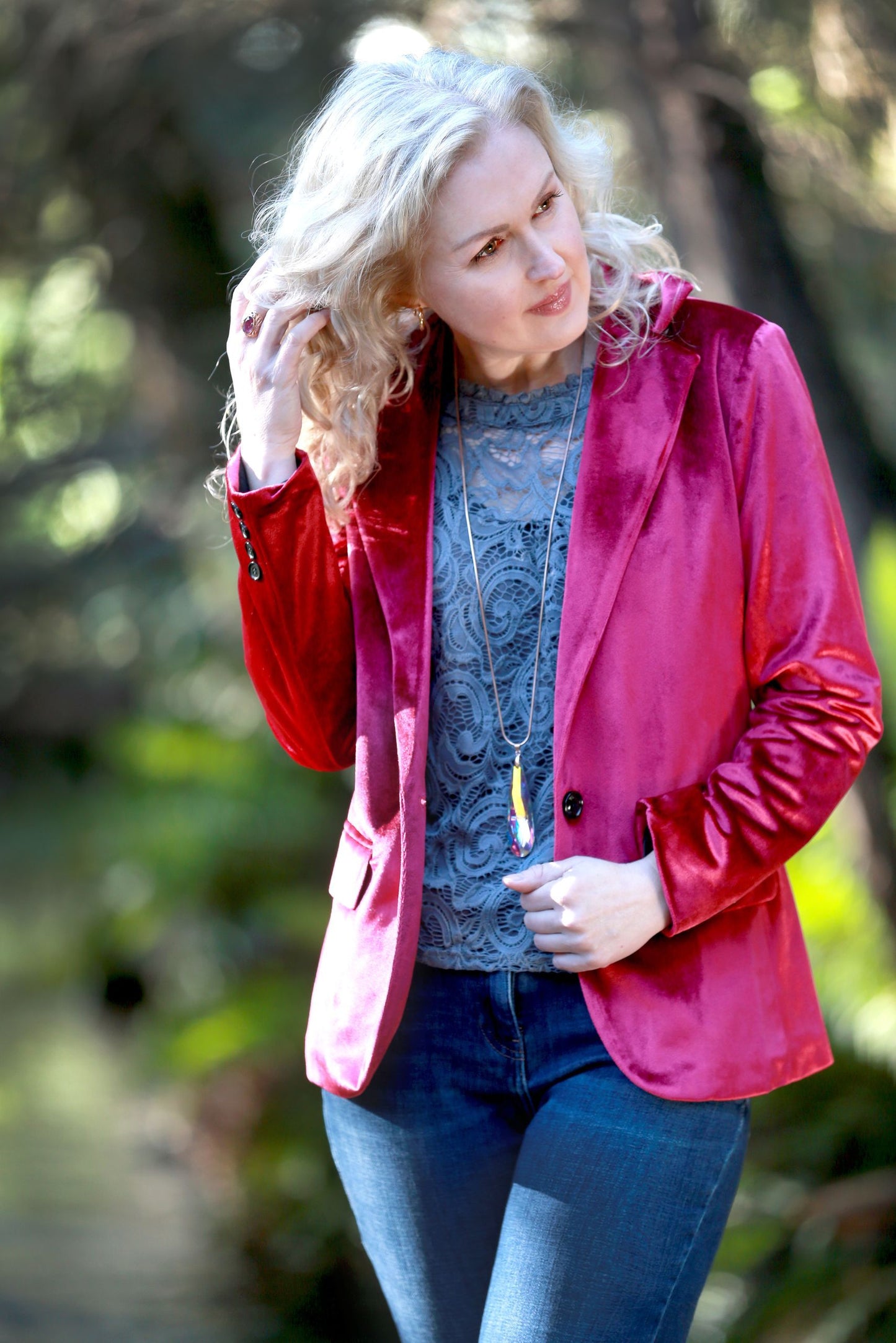 The Velvet Blazer Jacket HAEL XIII Berry L