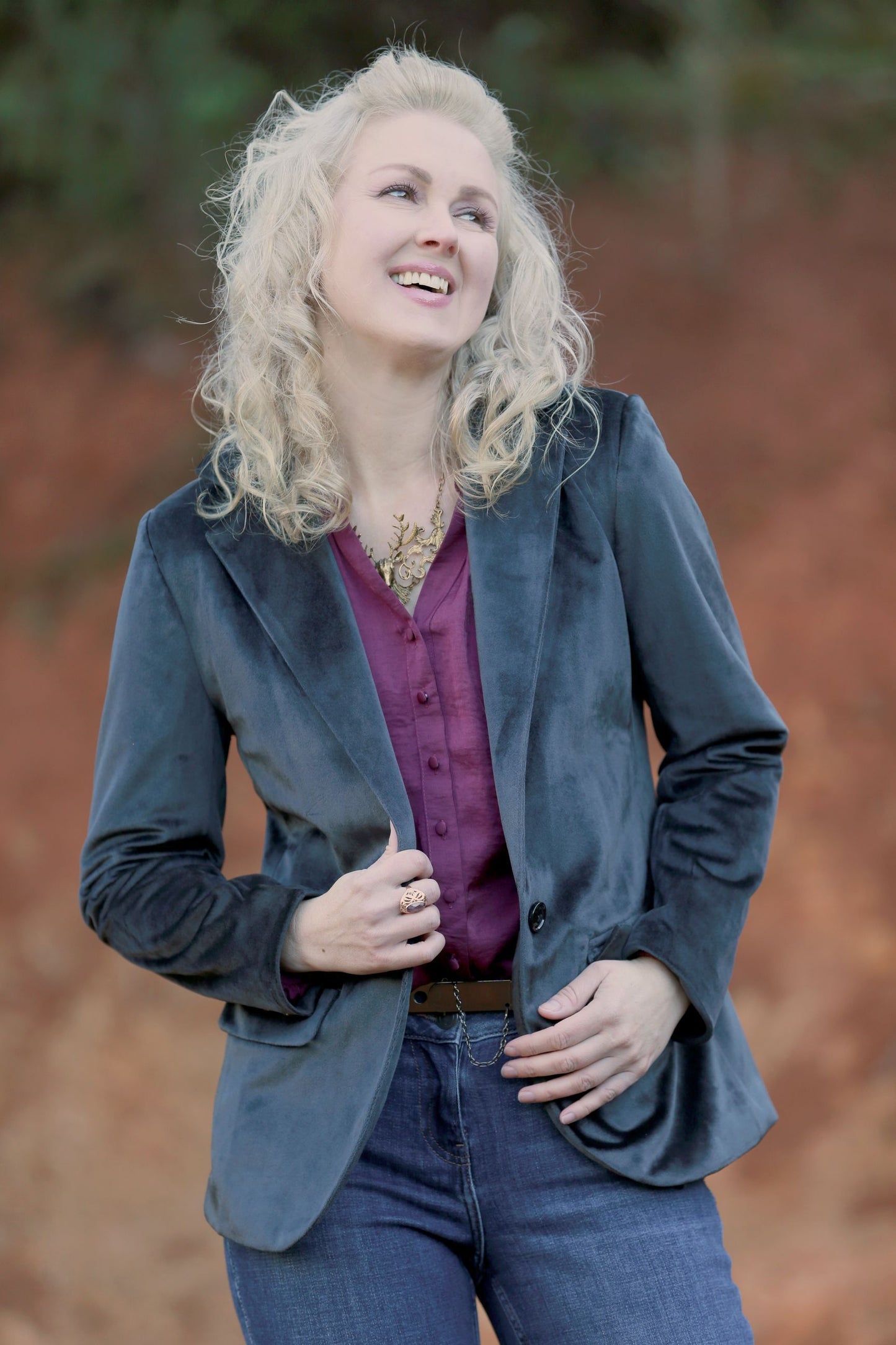 The Velvet Blazer Jacket HAEL XIII Steel XL