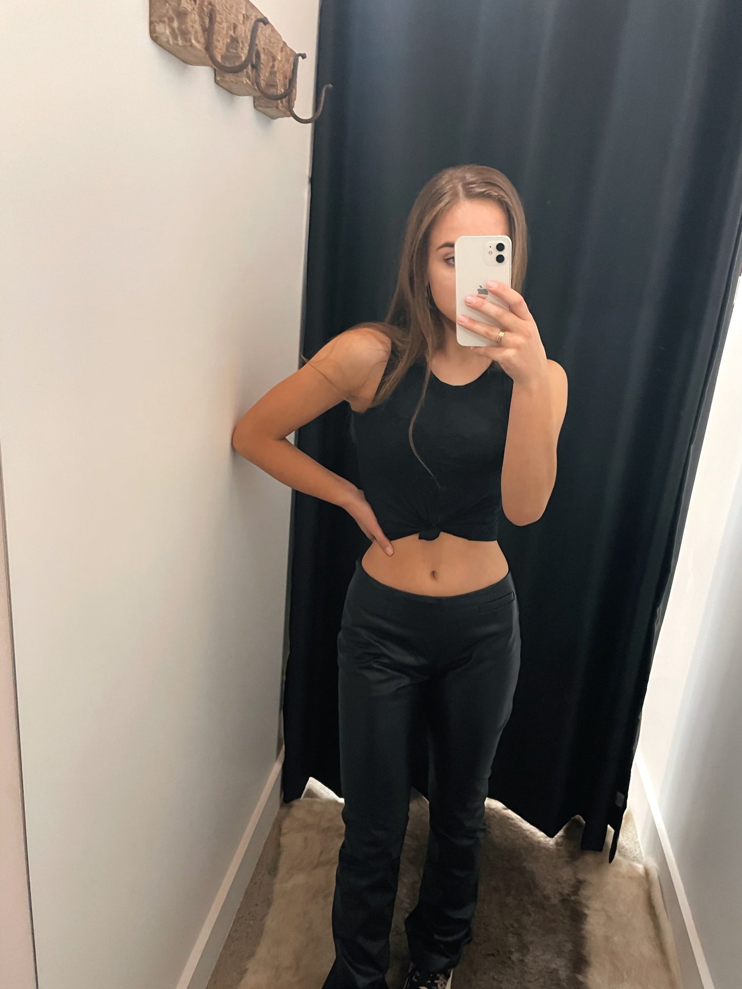 Leather Low Rise Pants SaRAY Vintage Vintage
