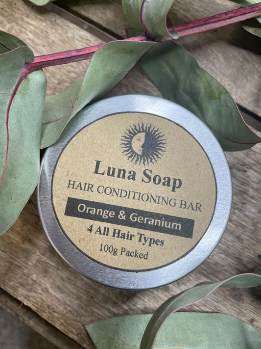 Hair Conditioning Bar- Geranium & Sweet Orange Skincare Luna Soap 