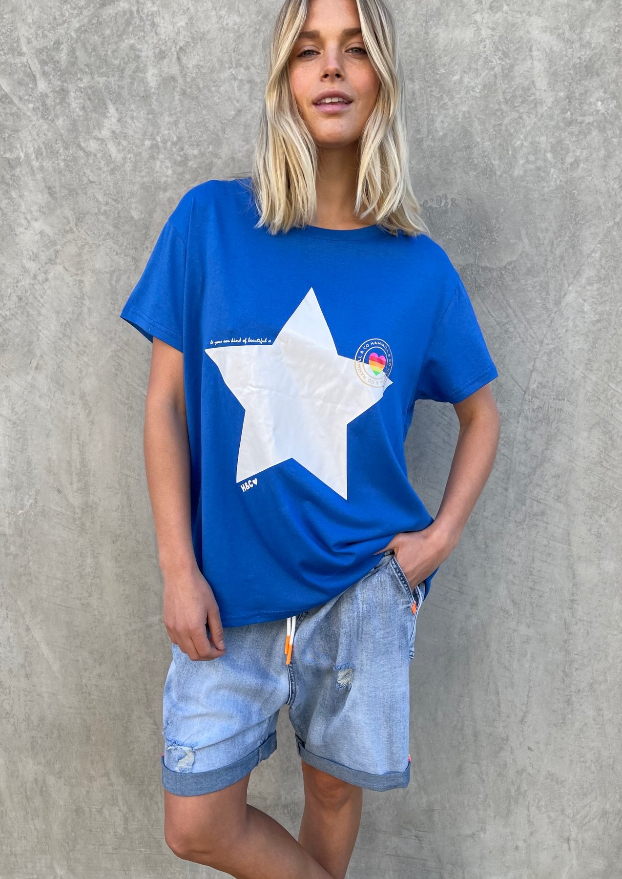 SUMMER STAR TEE - ROYAL BLUE T-Shirt Hammill & Co 