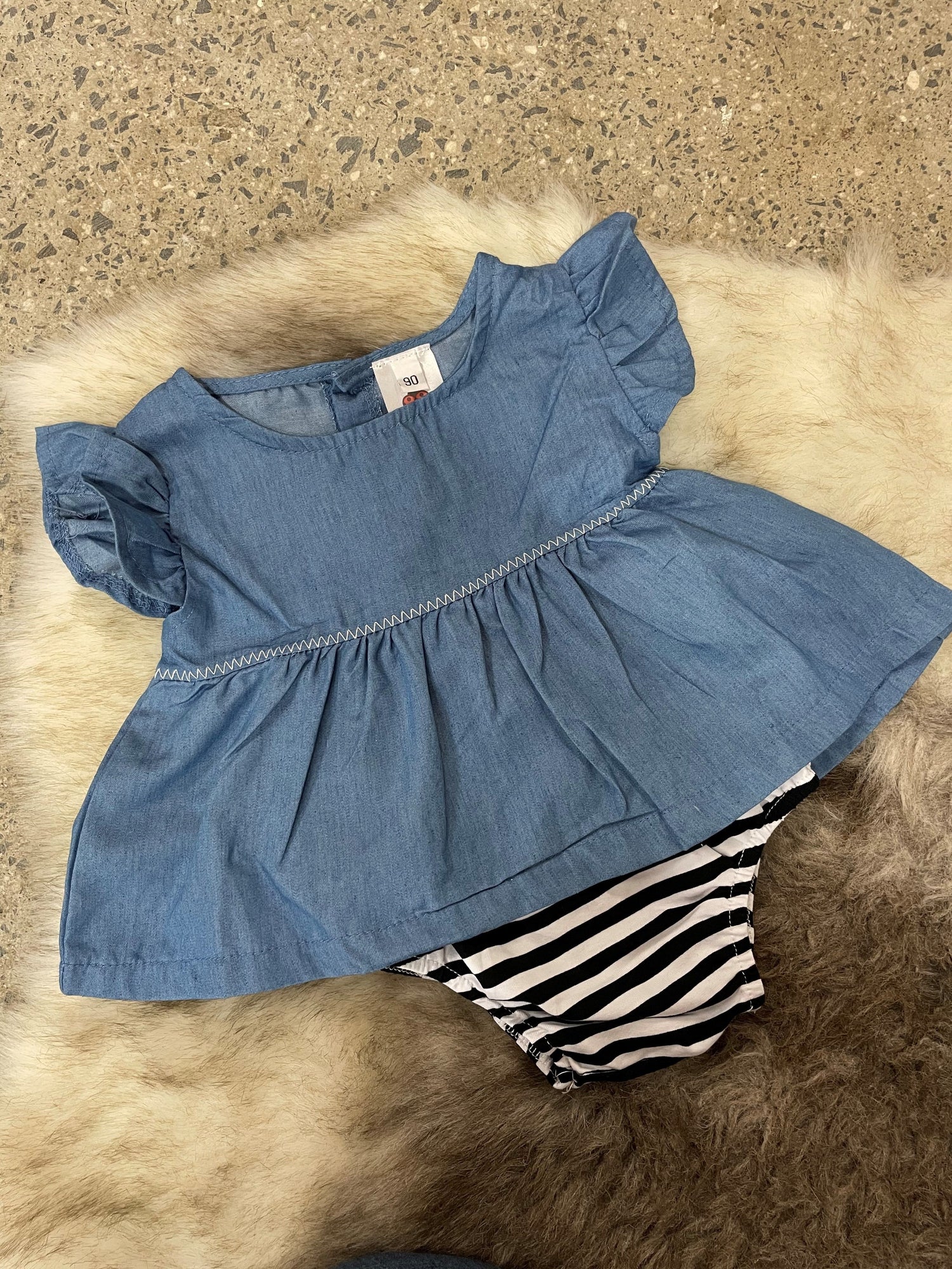 Denim Look Flutter Set Kids Little Love Bug 