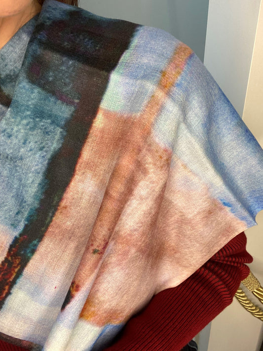Indian Wool and Silk Scarf Scarf Not specified 