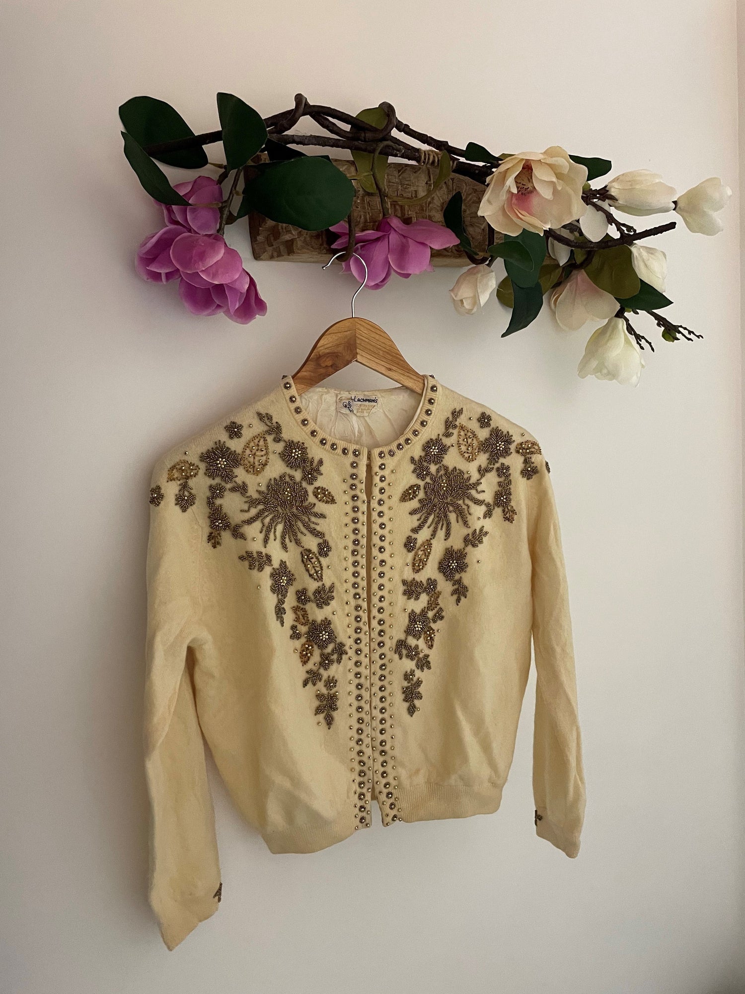 Lachman's Gold Embellished Cardigan Vintage Vintage 