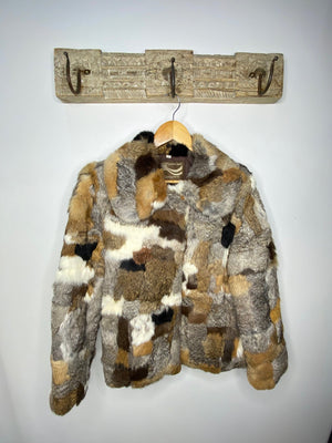 Montgomery Ward Genuine 70's Patchwork Fur Jacket Vintage Vintage 