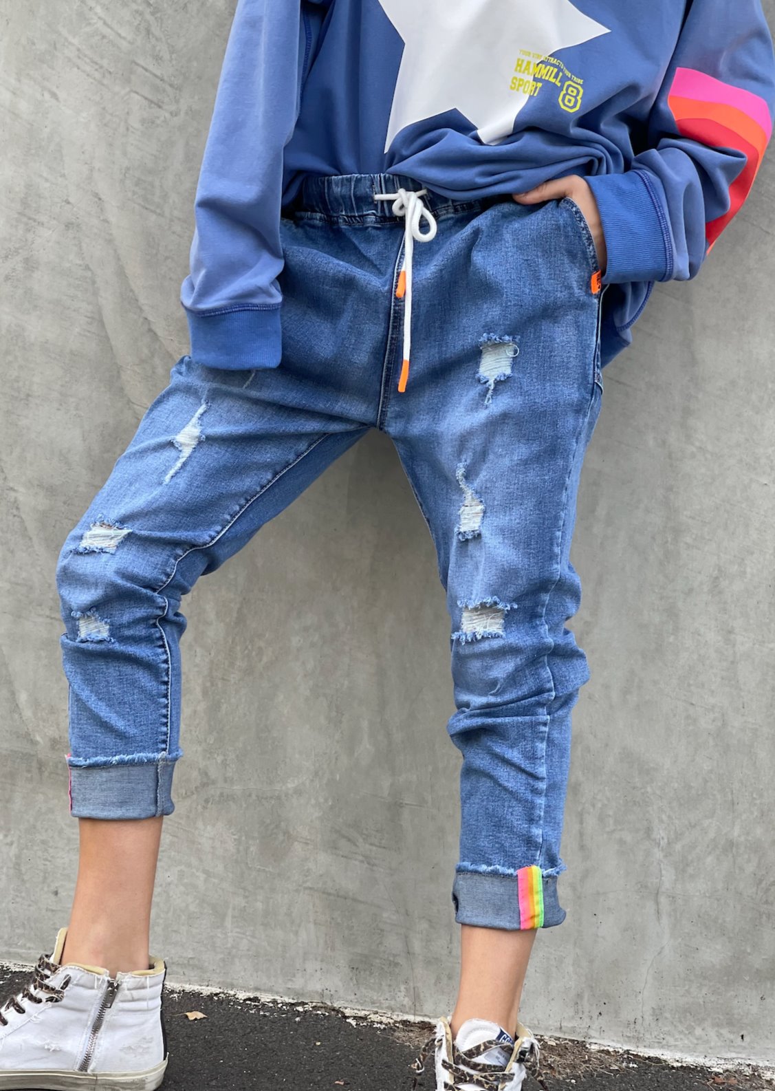 Slouchy Denim Distressed Jean Jeans Hammill & Co 