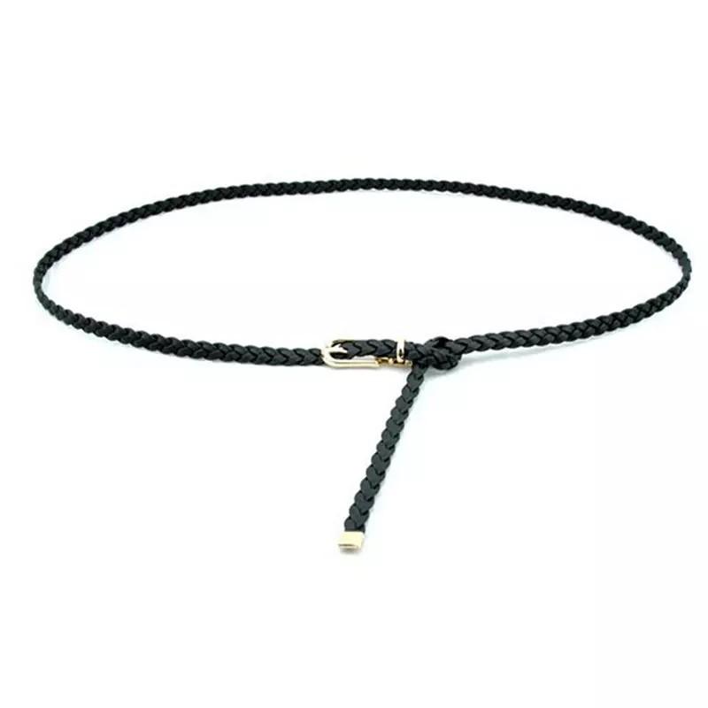 Braided Skinny Leather Belt Belt HAEL XIII 