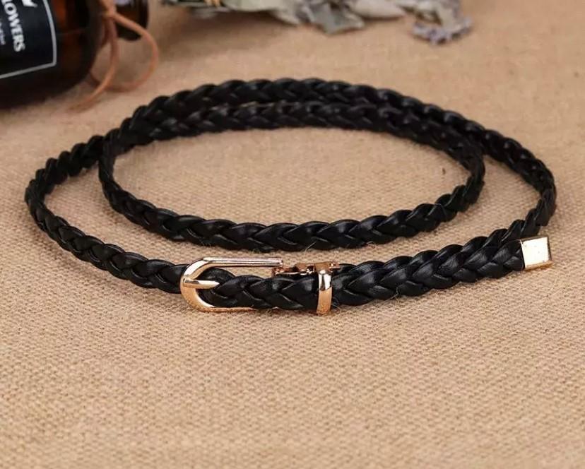 Braided Skinny Leather Belt Belt HAEL XIII 