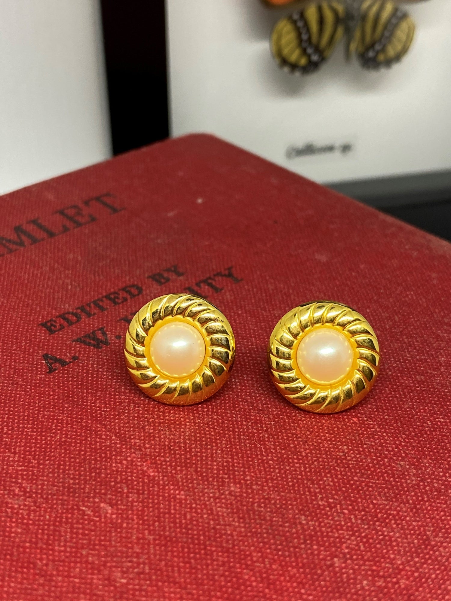 Circle Pearl Earrings Vintage Vintage 