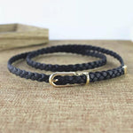 Braided Skinny Leather Belt Belt HAEL XIII 