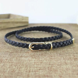 Braided Skinny Leather Belt Belt HAEL XIII 