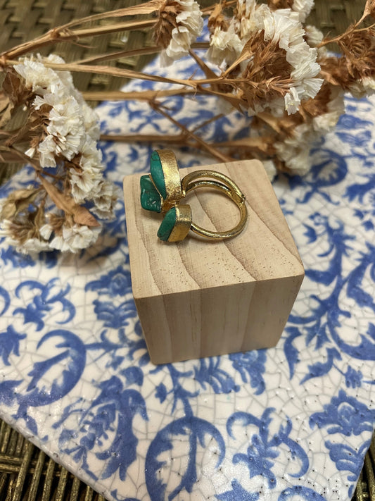 Turquoise Raw Cut Gem Ring Jewellery fossick 