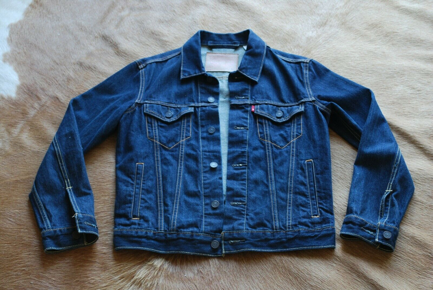 Levi's Denim Jacket with "Hellbomb" Back Patch Vintage Vintage 