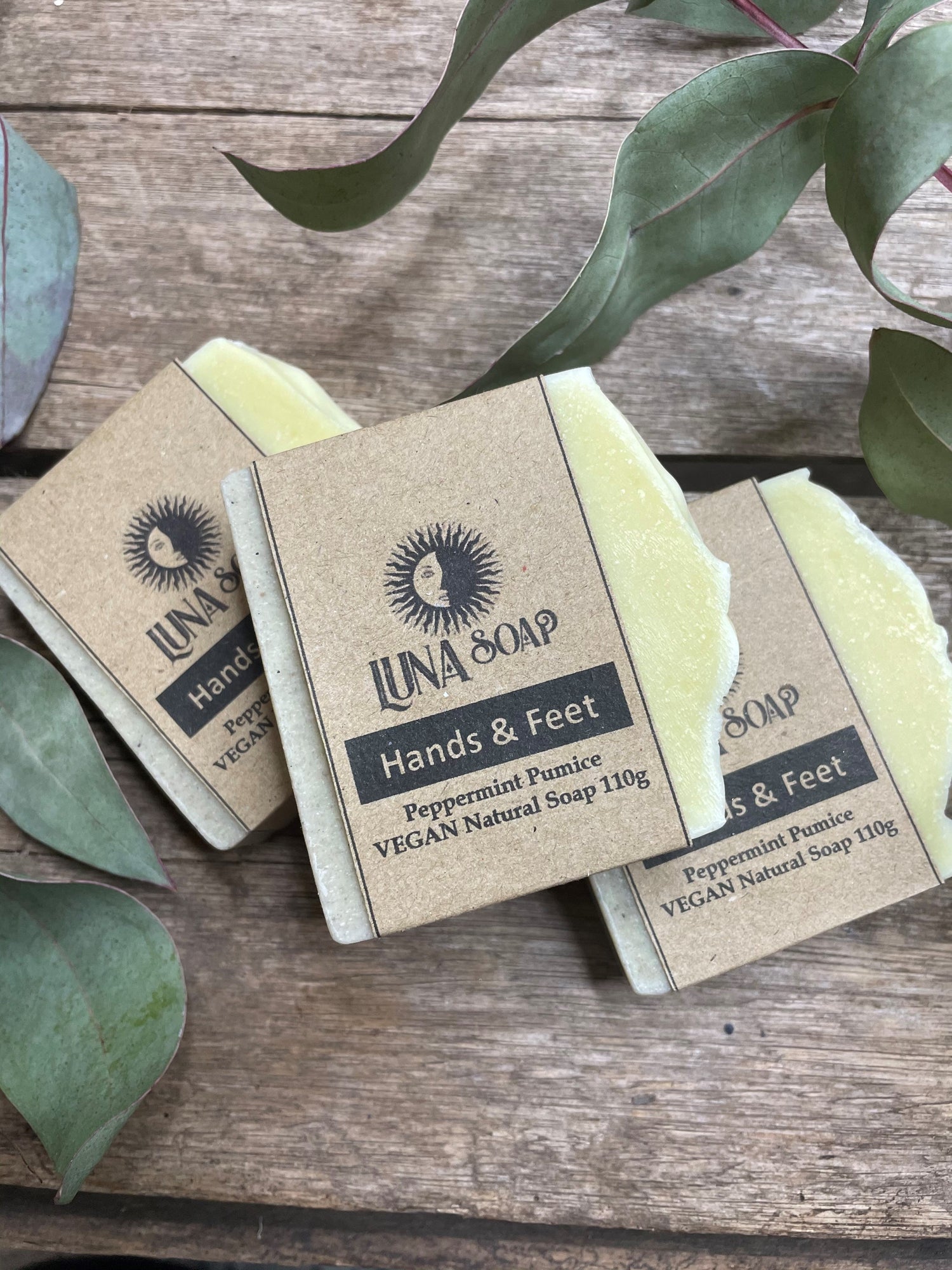 Hands & Feet Peppermint – Pumice bar soap 110g Skincare Luna Soap 