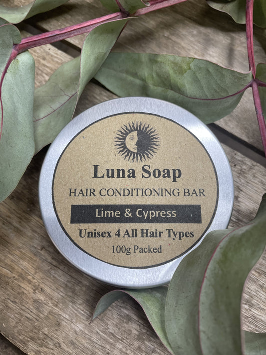 Hair Conditioning Bar- Unisex Lime, Cypress & Geranium Skincare Luna Soap 