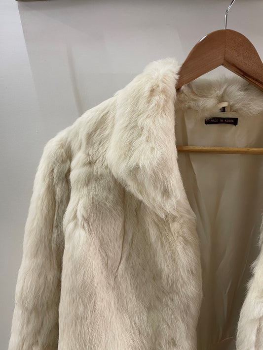 White Lapin Fur Coat Vintage Vintage 