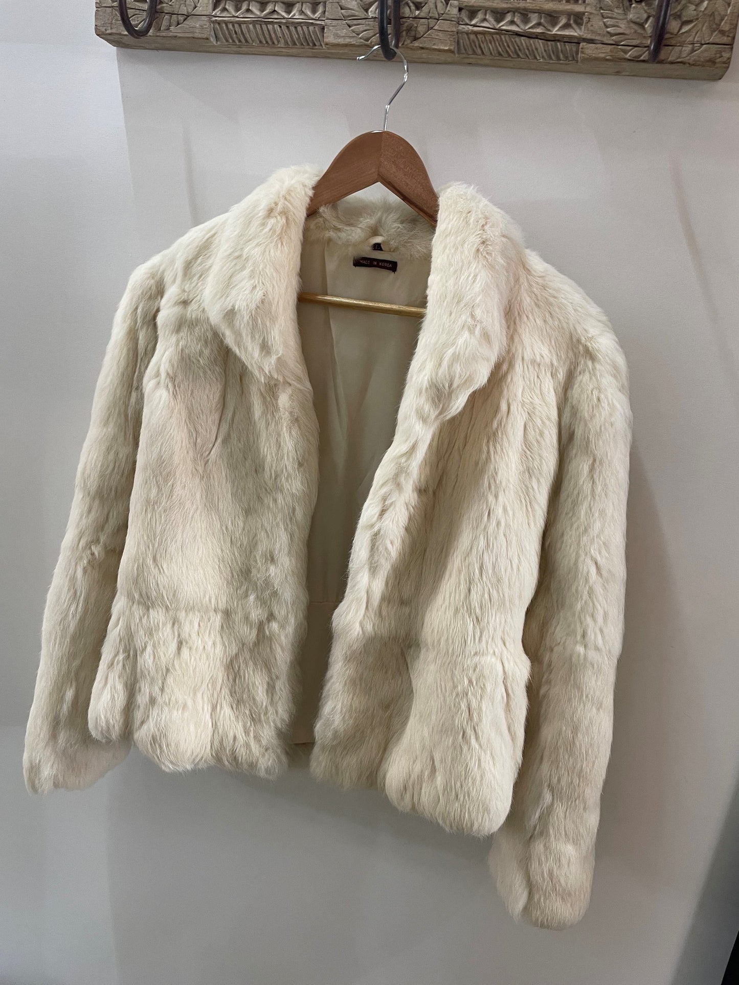 White Lapin Fur Coat Vintage Vintage 