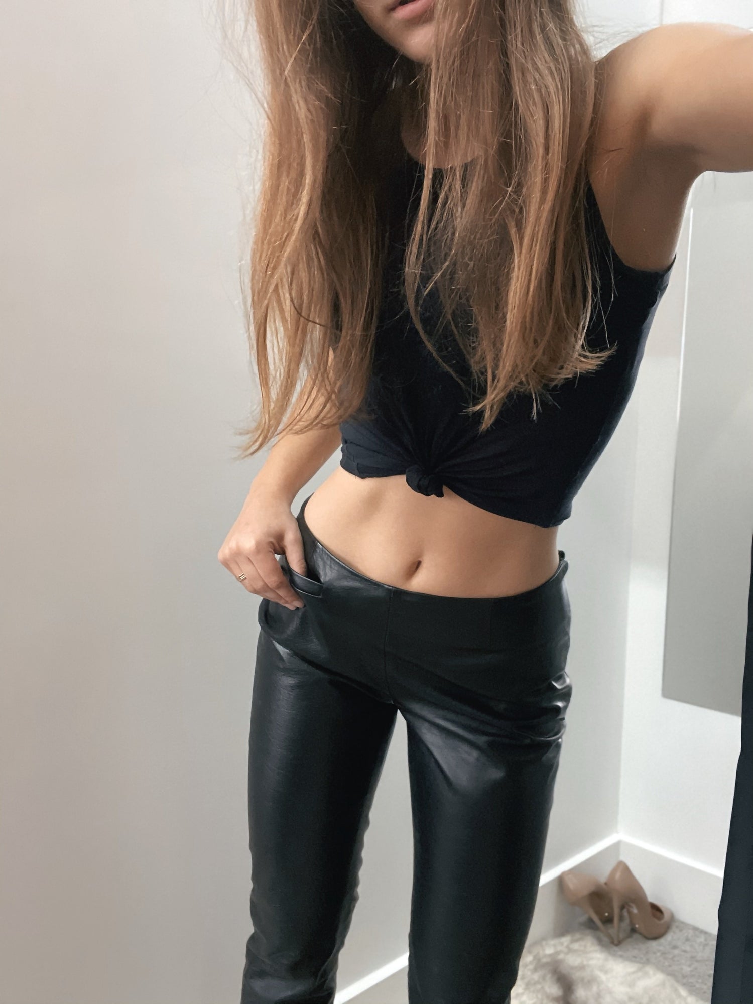 90s Leather Low Rise Pants SaRAY – HAEL XIII