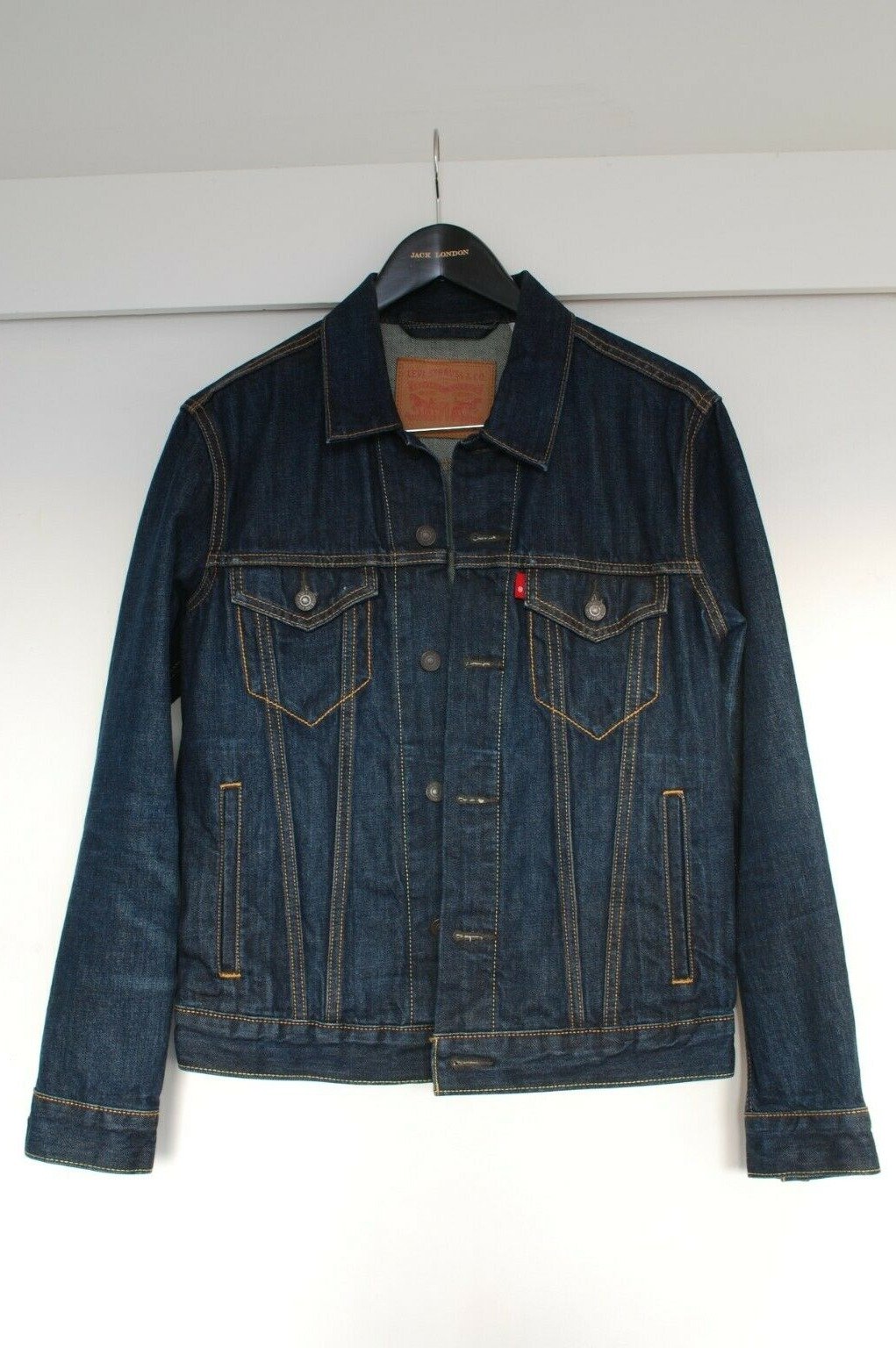 Levi's Denim Jacket with "Hellbomb" Back Patch Vintage Vintage 