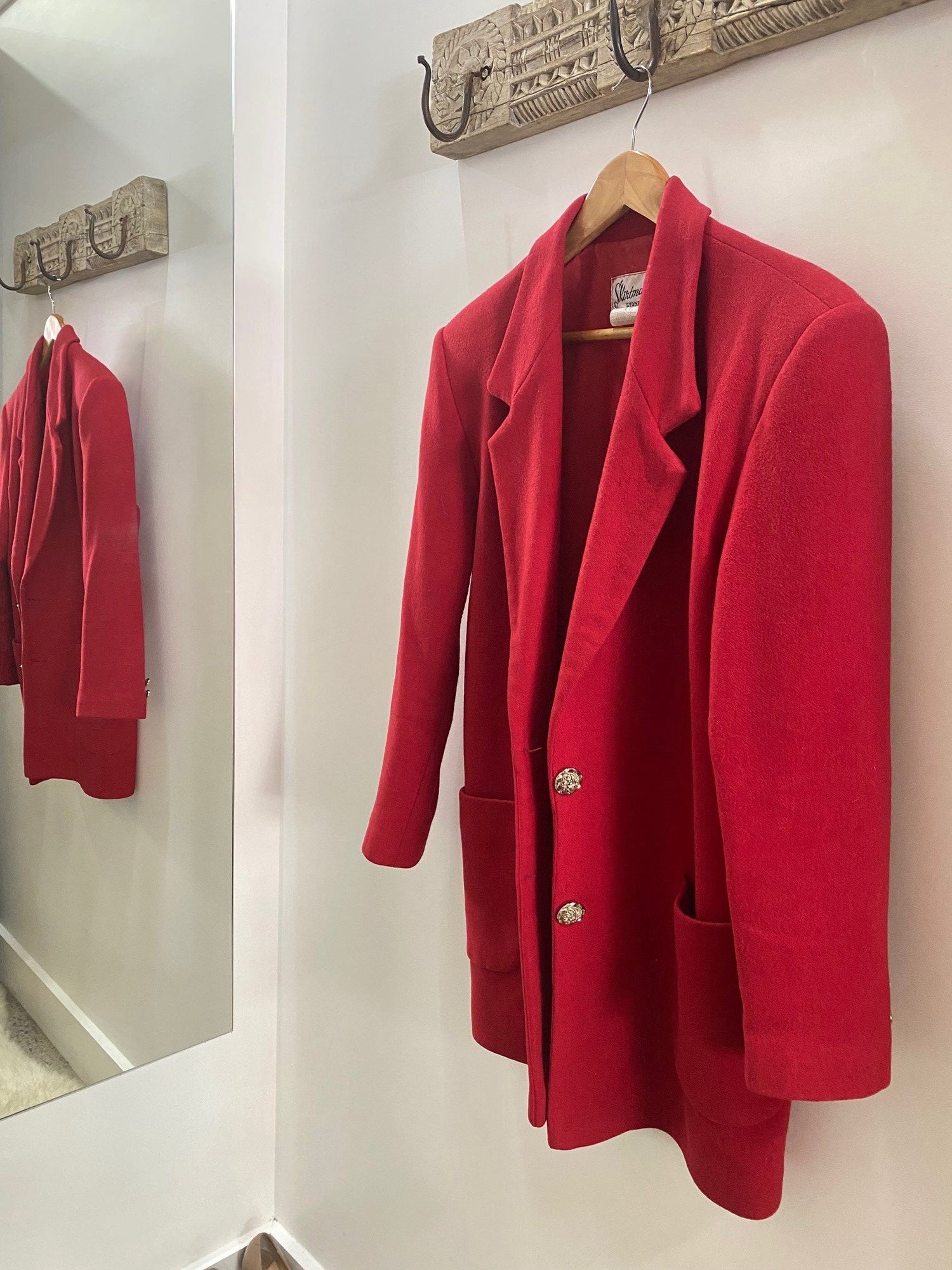 Vintage Red Pure Wool Coat Vintage Vintage 